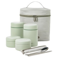 Glasslock 普通保溫便當套裝 1300mL, 1組, 靜音綠