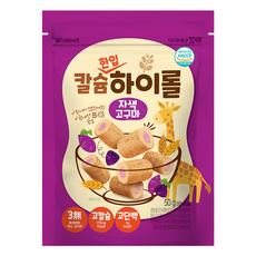 韓國 ivenet 高鈣一口吃捲心酥, 紫地瓜口味, 1包, 50g