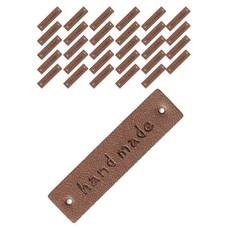 동대문단추왕 인조가죽 핸드메이드라벨 40 x 10 mm, 사피아브라운, 30개 사피아브라운, 30개입