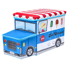 卡通玩具收納箱車頭, 藍色冰淇淋車, 1個