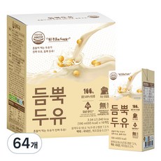 유기농마루 듬뿍두유 담백한맛, 190ml, 64개