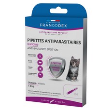 FRANCODEX 法典 貓用護盾全效防蚊驅蟲滴劑, 保護4週, 適用於小於2公斤幼貓/貓, 2.4ml, 1盒