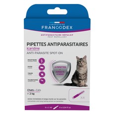 FRANCODEX 法典 貓用護盾全效防蚊驅蟲滴劑, 適用於大於2kg的貓, 4支裝, 1盒, 4ml