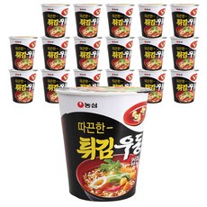 농심 튀김우동 컵면, 62g, 18개