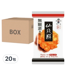 旺旺 無聊派仙貝酥, 台灣優質農產品製成, 素食者可食用 (20包), 35g