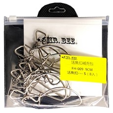 MR.BEE 蜜蜂先生 強力活魚扣補充包, 304不鏽鋼材質, 不傷魚, 不逃脫, 輕鬆扣住, 解開, 使用方便, FH-009 9cm 活魚扣-S (8入), 8入, 1包