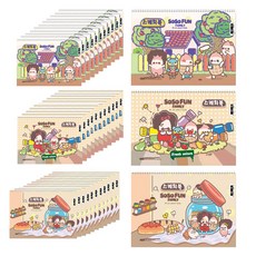 아트모아 소소펀 스케치북 3종 x 12p 세트, 345 x 248 mm, 30매