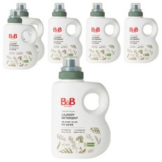비앤비 라즈베리 식초 담은 무향 비건 섬유 유아 세제 용기형, 1.5L, 6개