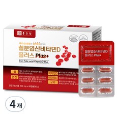 종근당 철분 엽산 비타민D 플러스, 60캡슐, 4개