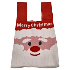 聖誕主題針織包編包 Set，聖誕老人圖案，Merry Christmas, 23 x 21 x 9.5cm, 英文版聖誕老人, 1組