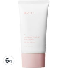 비알티씨 마일드 핑크 톤업 선크림 SPF 50+ PA++++, 6개, 50ml