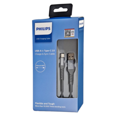 PHILIPS 飛利浦 USB A-Type-C 手機充電線, 200cm, DLC4562A, 1條