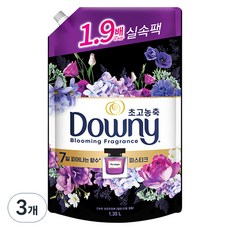 다우니 7일간 피어나는 향수 컬렉션 미스티크 초고농축 섬유유연제 리필, 1.35L, 3개