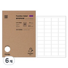 Formtec 雷射用光澤標籤 800入 LA-3102, 6個