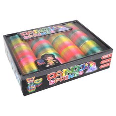 KY i&D 閃亮彩虹色環魔術彈簧玩具 12入組, 混色