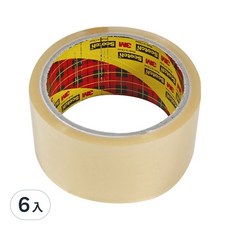 3M Scotch 透明膠帶 6捲裝, 48公厘x90碼, 黏性持久不易斷裂, 透明, 6個