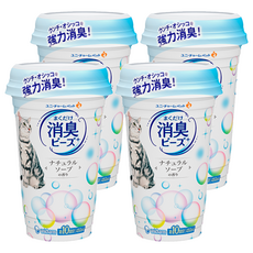 unicharm 清新消臭貓盆消臭粒 天然沐浴, 450ml, 4個