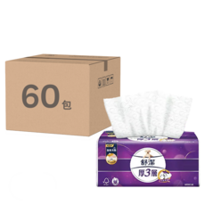Kleenex 舒潔 厚三層抽取衛生紙 竹炭萃取, 94抽, 60包