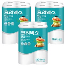 크리넥스 안심 키친타월 120매, 12개 4롤, 3개