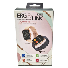 Ergotech 人因科技 SW206 心率智慧監測運動腕錶, 1.83吋TFT全觸控彩色螢幕, 高精準紅光血氧偵測, 心率異常警報, 藍牙, 金典黑