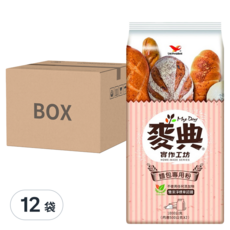 統一 麥典實作工坊 麵包專用粉 1000公克(內含500公克X2) 12袋, 1kg