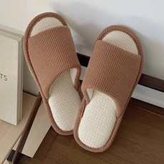 沐慕家居 華夫格室內拖鞋, 透氣 38-39 咖啡色, 38~39, 1雙