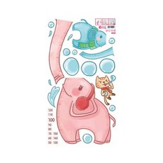 itaste 小品味 身高貼, 適用於6歲以上幼兒, 可重複黏貼, 親子象, 55*100cm