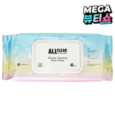 올클리어 미셀라 클렌징 워터 티슈, 40매입, 1개 1개, 40매