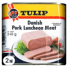 TULIP 豬肉餐肉, 丹麥第一品牌, 歐洲火腿肉罐第一品牌, 減鹽40%, 340g, 2罐