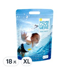 NATURE LOVE MERE 然自母愛 游泳用拉拉褲/尿布, 0.3cm超薄, 防水特殊內墊, 雙倍增高可防漏, XL, 18片