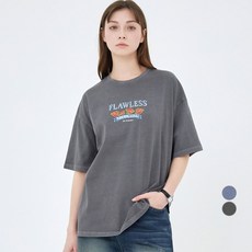 ELLE PARIS 여성용 오버핏 피그먼트 반팔 티셔츠