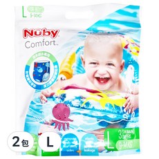 Nuby 游泳尿布 男, L (9~14kg), 2包