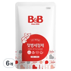 B&B 奶瓶清潔液補充包, 400ml, 6個