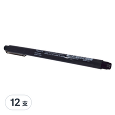 Pentel 飛龍文具 代針筆 12支, 黑色, 1盒
