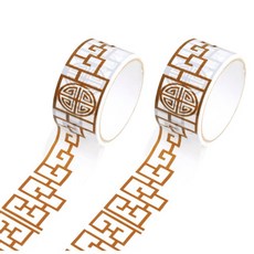 트래디셔널 문양 인테리어 DIY 장식 롤 테이프 15m, 브라운 10호, 2개