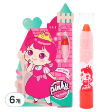 핑크공주 핑키 립크레용 어린이 립스틱 2.5g, 03 쁘띠오렌지, 6개