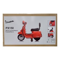 Vespa 偉士牌 PX150 迷你版電動摩托車 A008，官方授權產品，動力騎乘玩具, 米白色, 1台