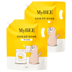 마이비 피부에 순한 유아세제 베이비코튼향 리필, 2.1L, 2개 2100ml, 2개