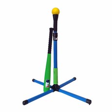 Franklin MLB XT孩童棒球棒+棒球支架+棒球, 綠色 黃色 藍色