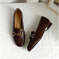 여성용 로키 메탈체인 스퀘어 토 로퍼 리뷰후기