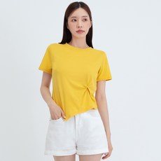 Elsso 女款不對稱露臍短袖T恤