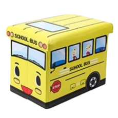 卡通玩具收納箱, 無紡布材質, 車頭55*25*30cm/車廂40*25*30cm, 粉紅色冰淇淋/藍色冰淇淋/紅色消防車/黃色校車/藏青色警車, 40 x 30 x 25cm, 1個