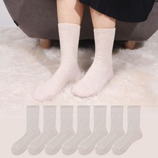 두발로 여성용 수면 골지 중목 양말 8켤레
