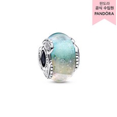 판도라 여성용 멀티컬러 뮤라노 글래스 & 커브드 페더 참 792577C00 + 쇼핑백
