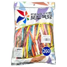 風車牌260長條氣球, 多種可愛造型, 標準混色, 1包