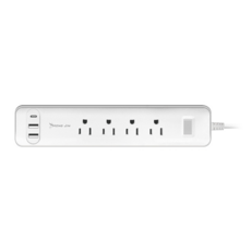 HONG JIN 宏晉 多功能延長線4 + 3延長線 2孔USB-A + TYPE-C 390g, 1.8m, 白色, 1個