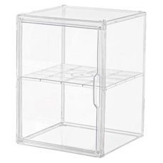 全透明附隔板特大款收納展示箱 YM888, 2入, 尺寸: 30x20x10, 材質: PP+PET, 30 x 20 x 10cm, 2個