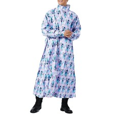 東伸 戀戀三角大衣式雨衣, 3D立體口罩設計 雙層防水袖口 隱藏式雨帽 大衣式設計, 3XL(160~170cm), 粉紫色