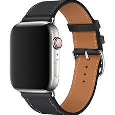 디지지 애플워치 호환 가죽 스트랩, 블랙