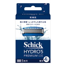 Schick 舒適牌 水次元5 PREMIUM刮鬍刀頭 4入, 濃厚保濕凝膠 減少40%摩擦, 4個裝, 1盒
